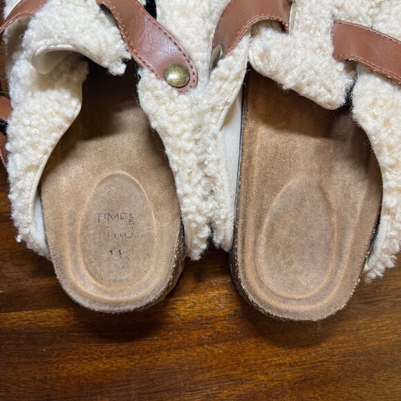 Sherpa Clogs Slippers Slides Close Toe Normcore Neutral Lounge Cozy Boho Size 11 - Picture 8 of 12